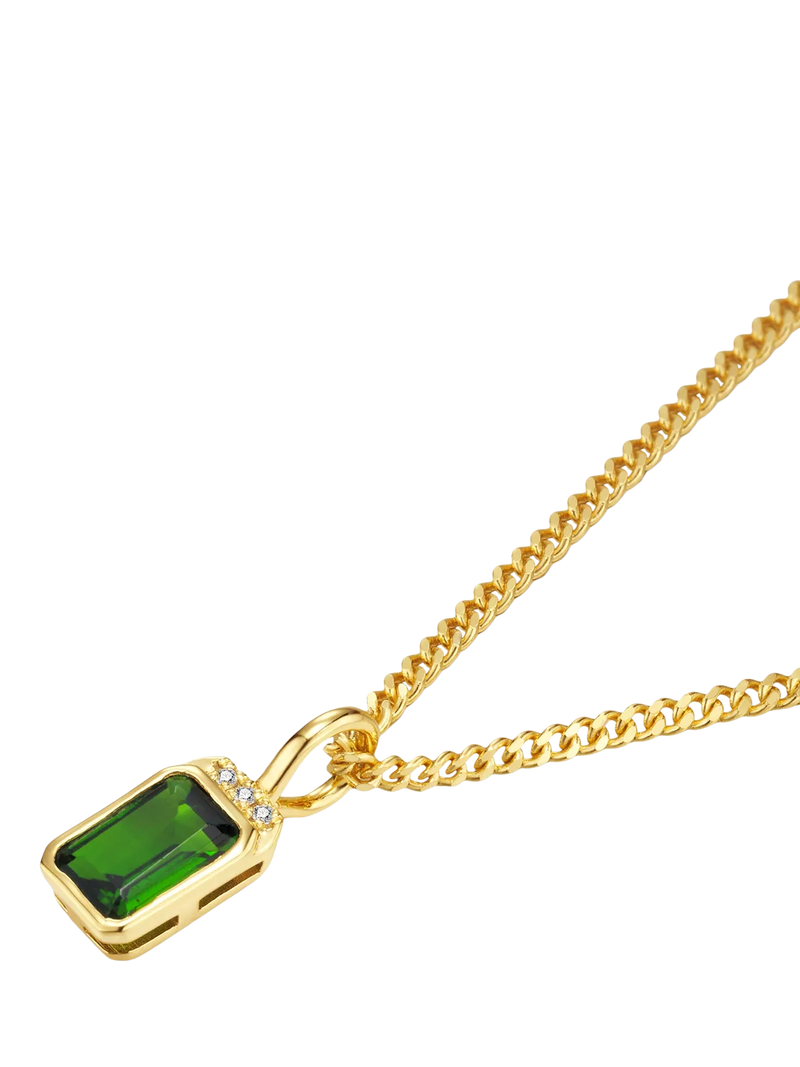 DPT Antwerp pendant necklace with green Diopside gemstone, imported from the UK