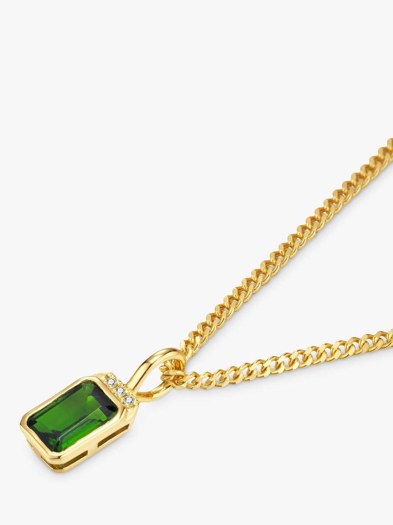 DPT Antwerp pendant necklace with green Diopside gemstone, imported from the UK