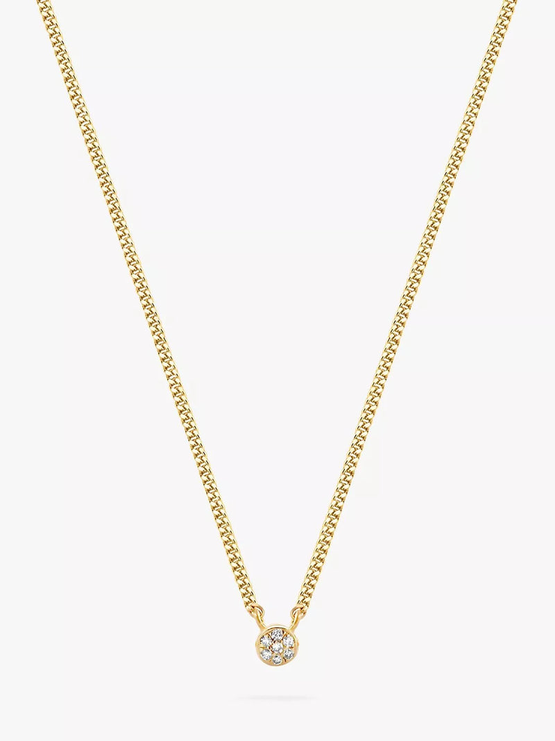 DPT Antwerp First Diamond Circle pendant necklace in gold, imported from the UK