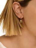 DPT Antwerp gold drop earrings with green Diopside and diamonds, UK version