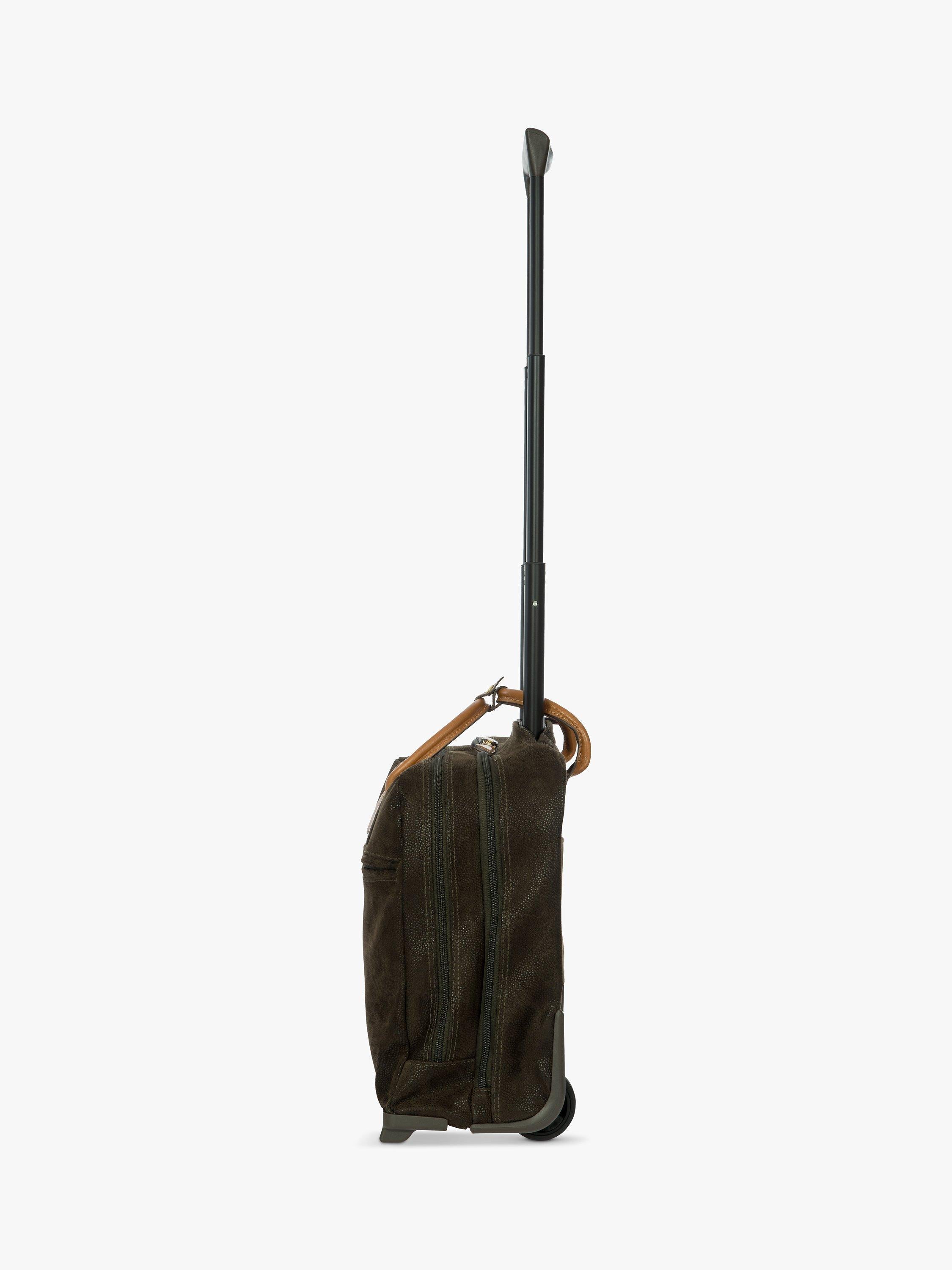 Bric's Life carry-on trolley laptop bag in green olive (British brand)