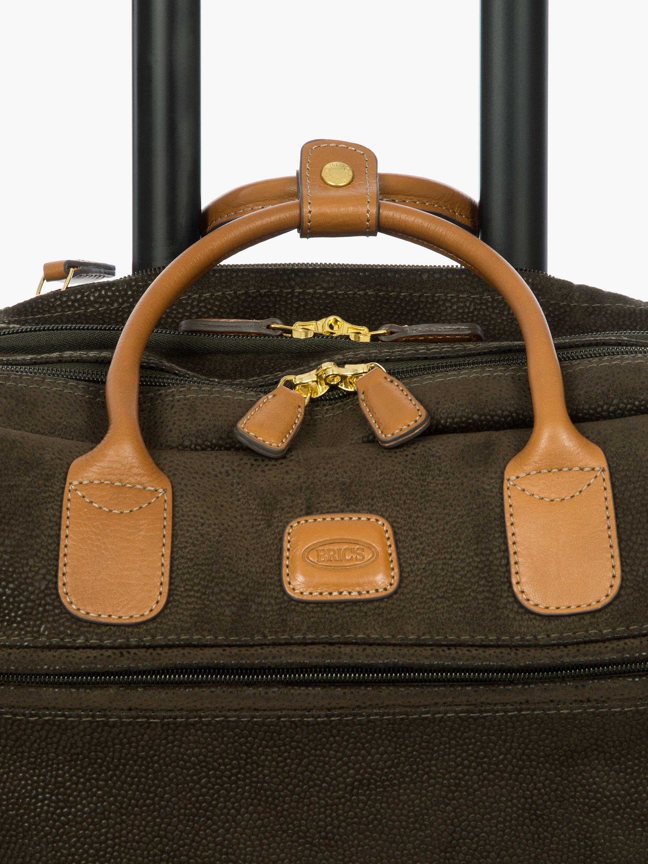 Bric's Life carry-on trolley laptop bag in green olive (British brand)