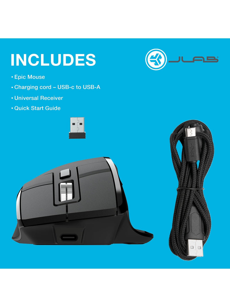 JLab Wireless Bluetooth Mouse Black - British product