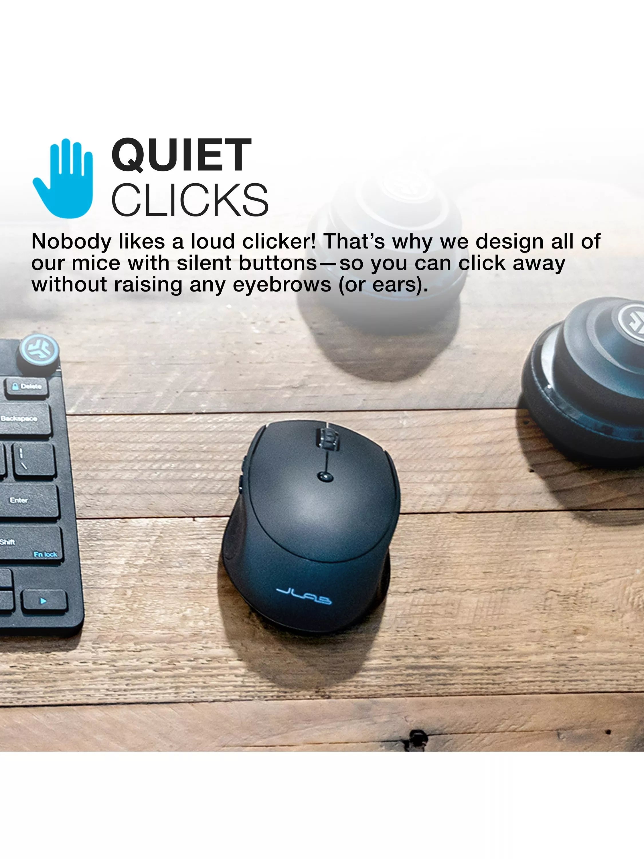 JLab wireless keyboard and mouse set black, imported from the UK
