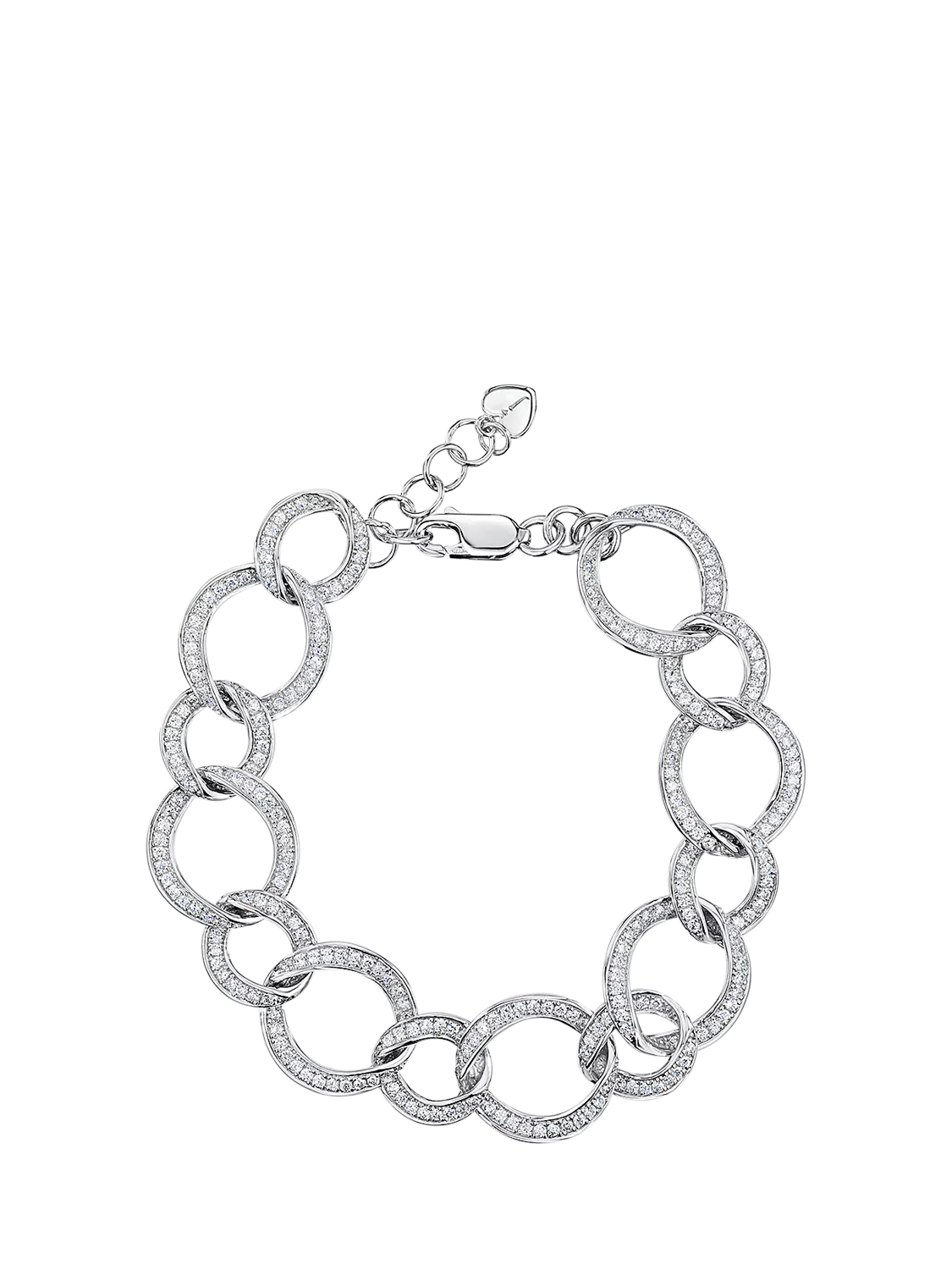 Jools cubic zirconia circle link bracelet 18.25cm - British product