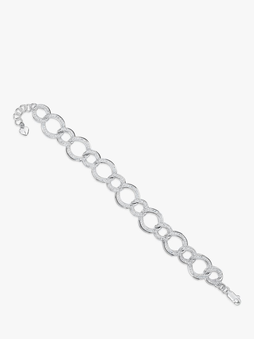 Jools cubic zirconia circle link bracelet 18.25cm - British product