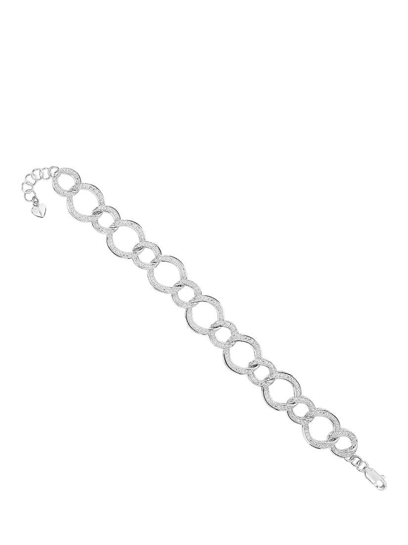 Jools cubic zirconia circle link bracelet 18.25cm - British product