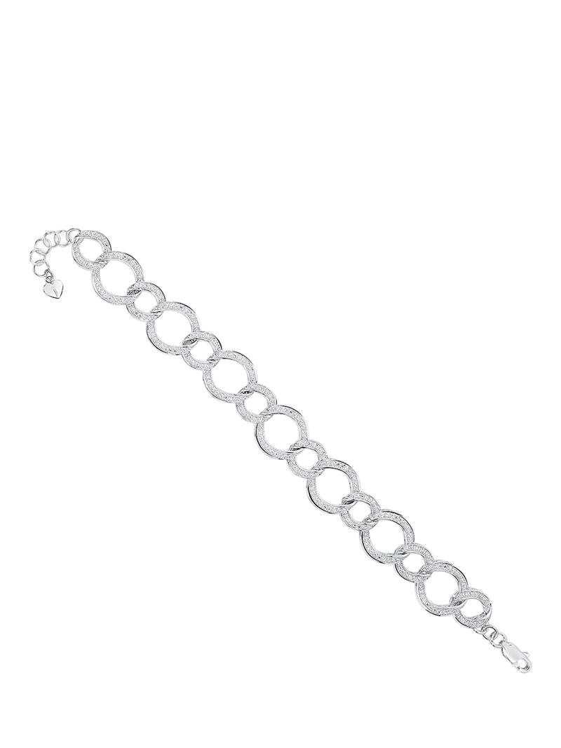 Jools cubic zirconia circle link bracelet 18.25cm - British product