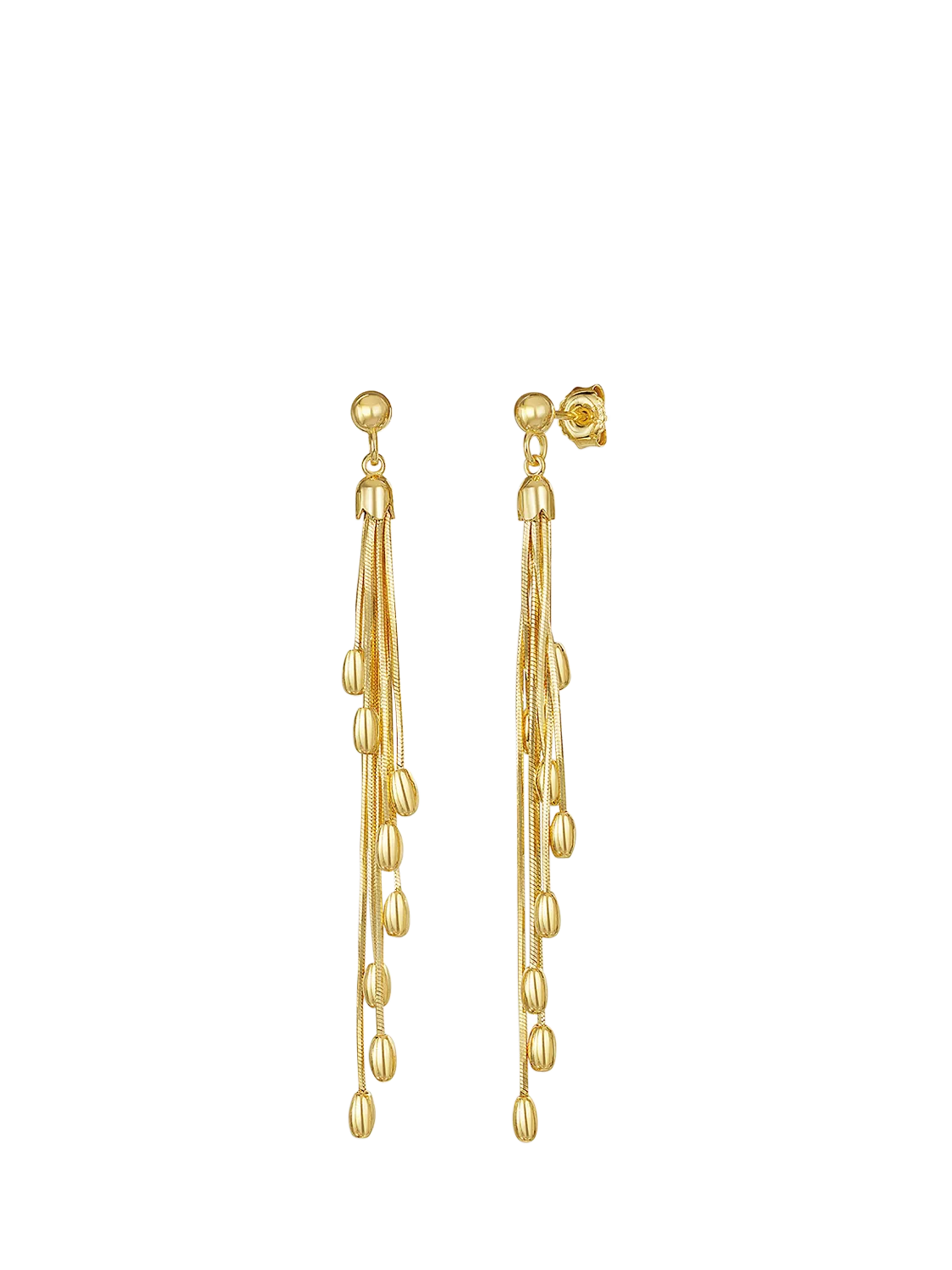 Jools by Jenny Brown Beaded Tassel Drop Earrings 7cm