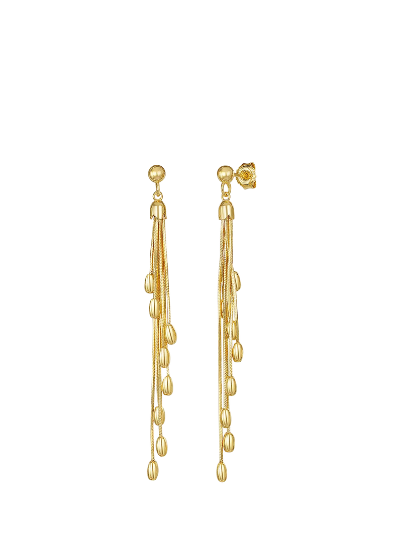 Jools by Jenny Brown Beaded Tassel Drop Earrings 7cm