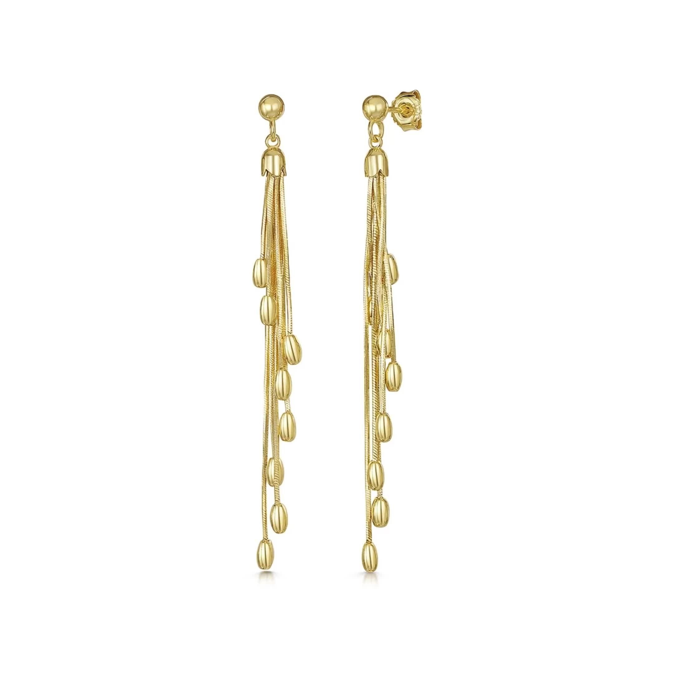 Jools by Jenny Brown beaded tassel drop earrings, imported from the UK