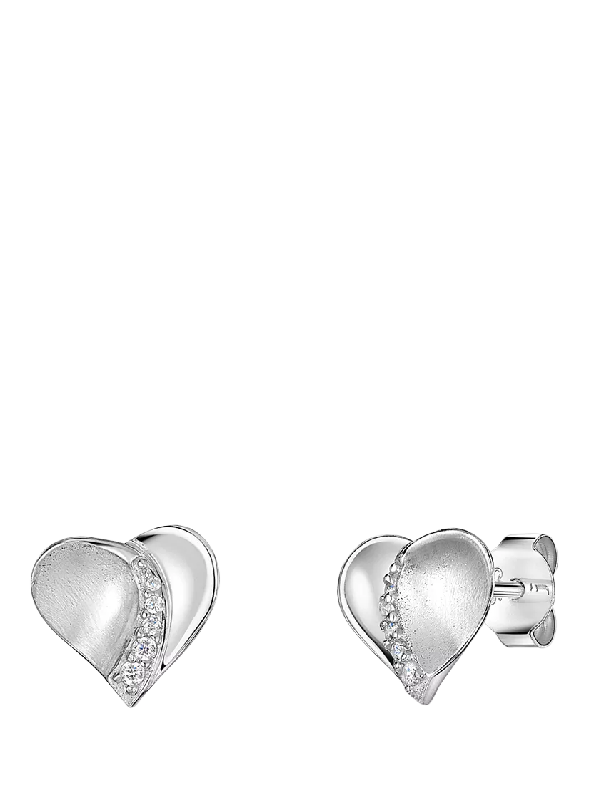 Jools by Jenny Brown heart cubic zirconia stud earrings, imported from the UK