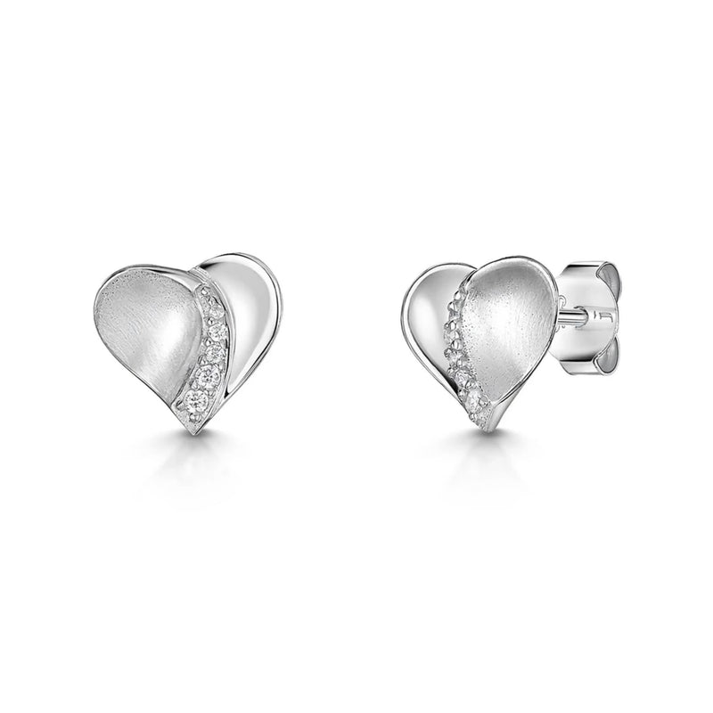Jools by Jenny Brown heart cubic zirconia stud earrings, imported from the UK