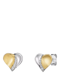 Jools by Jenny Brown Textured Heart Cubic Zirconia Stud Earrings