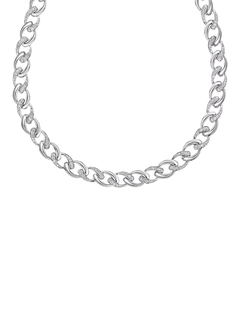 Jools by Jenny Brown cubic zirconia link chain necklace 39cm, UK version