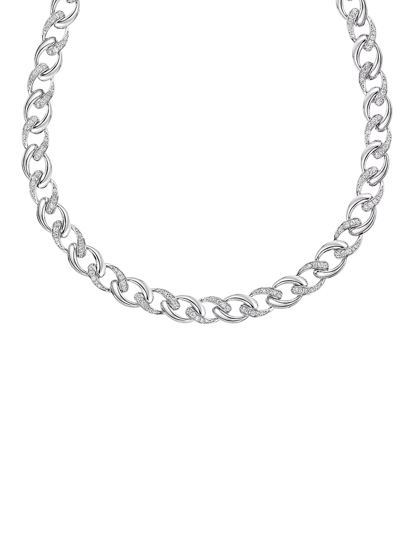 Jools by Jenny Brown cubic zirconia link chain necklace 39cm, UK version