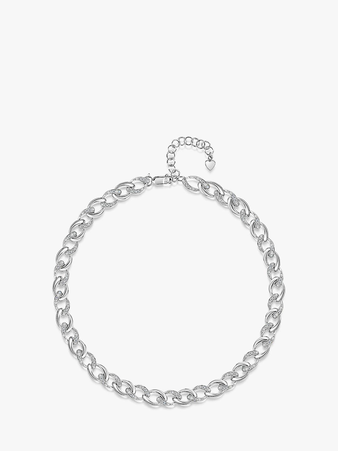 Jools by Jenny Brown cubic zirconia link chain necklace 39cm, UK version