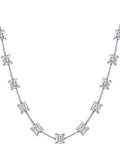 Jools by Jenny Brown cubic zirconia bar necklace, silver - British product