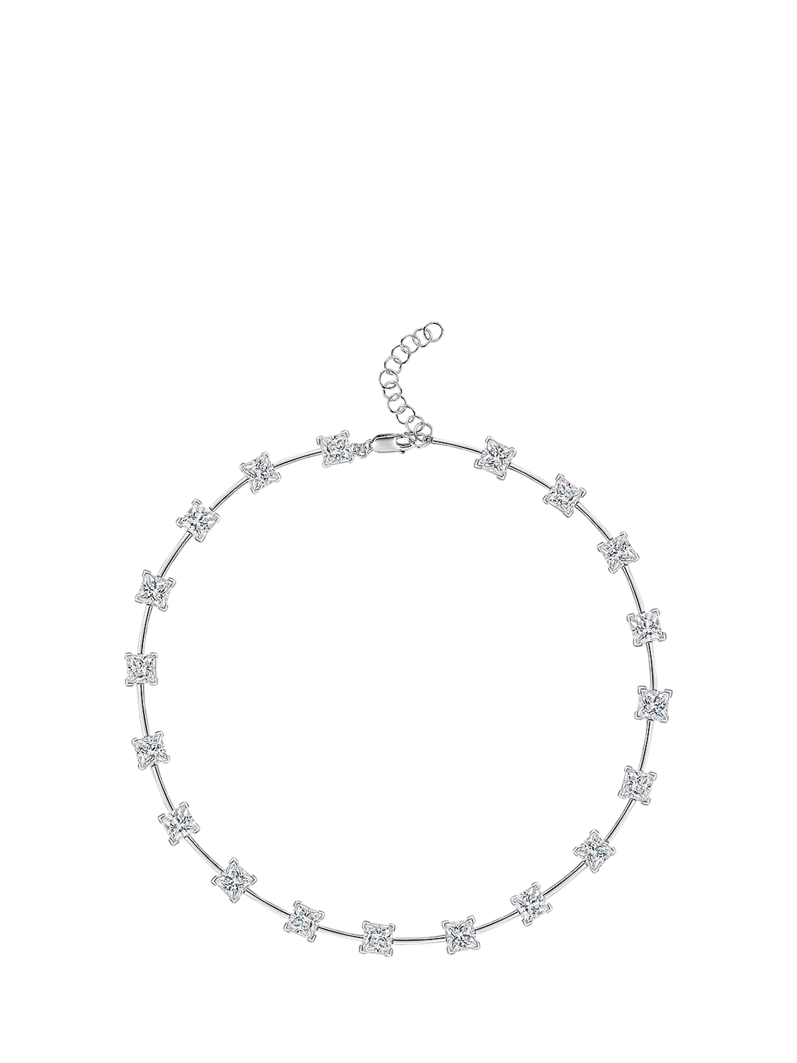 Jools by Jenny Brown cubic zirconia bar necklace, silver - British product