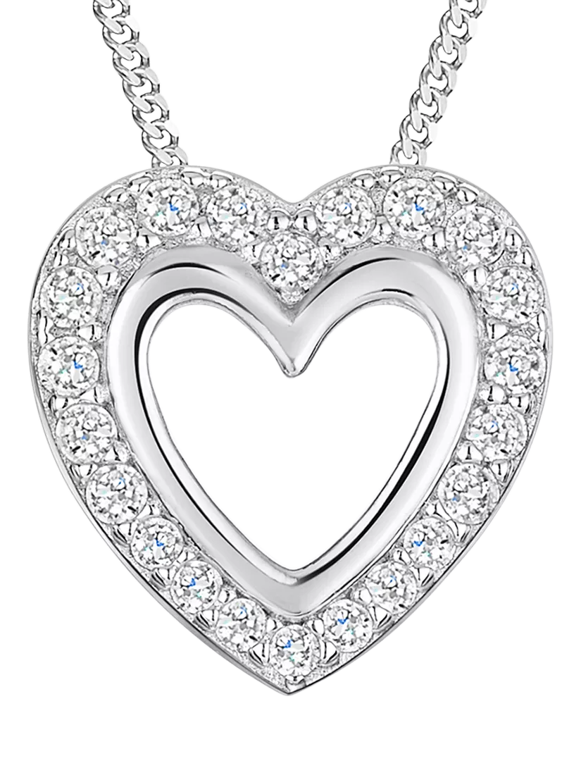 Jools Jenny Brown cubic zirconia heart pendant necklace (British brand)