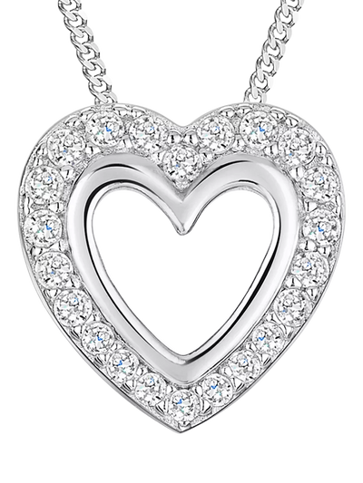 John Lewis Jools by Jenny Brown Cubic Zirconia Chunky Pave Heart Pendant Necklace- Buy online at McGrocer