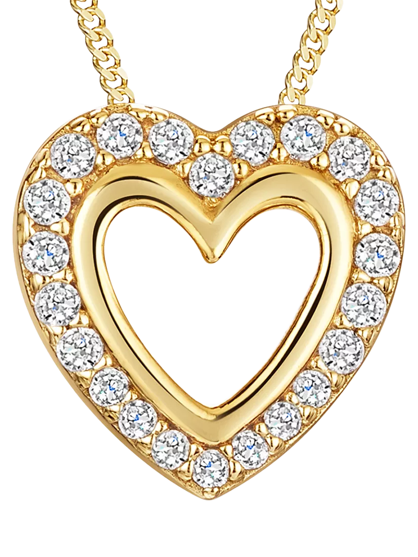 Jools by Jenny Brown Cubic Zirconia Chunky Pave Heart Pendant Necklace