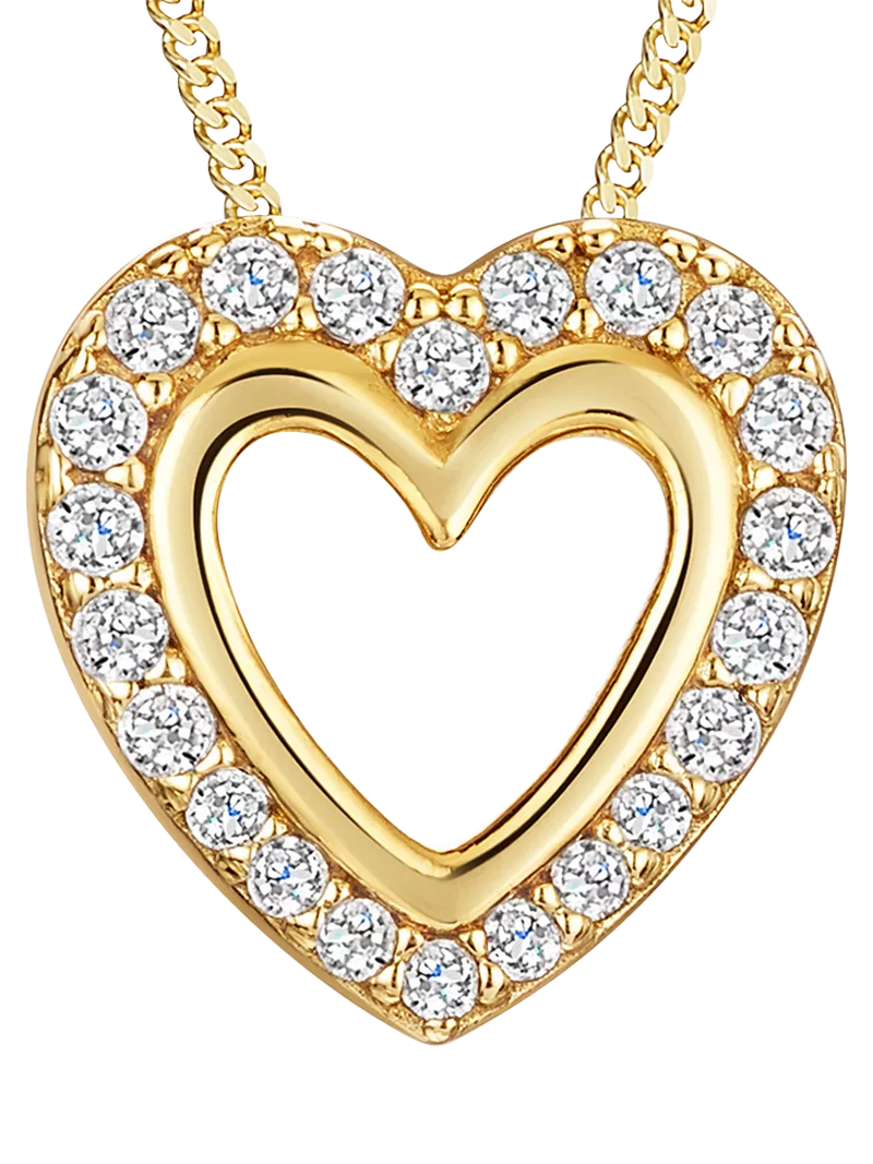 Jools by Jenny Brown Cubic Zirconia Chunky Pave Heart Pendant Necklace