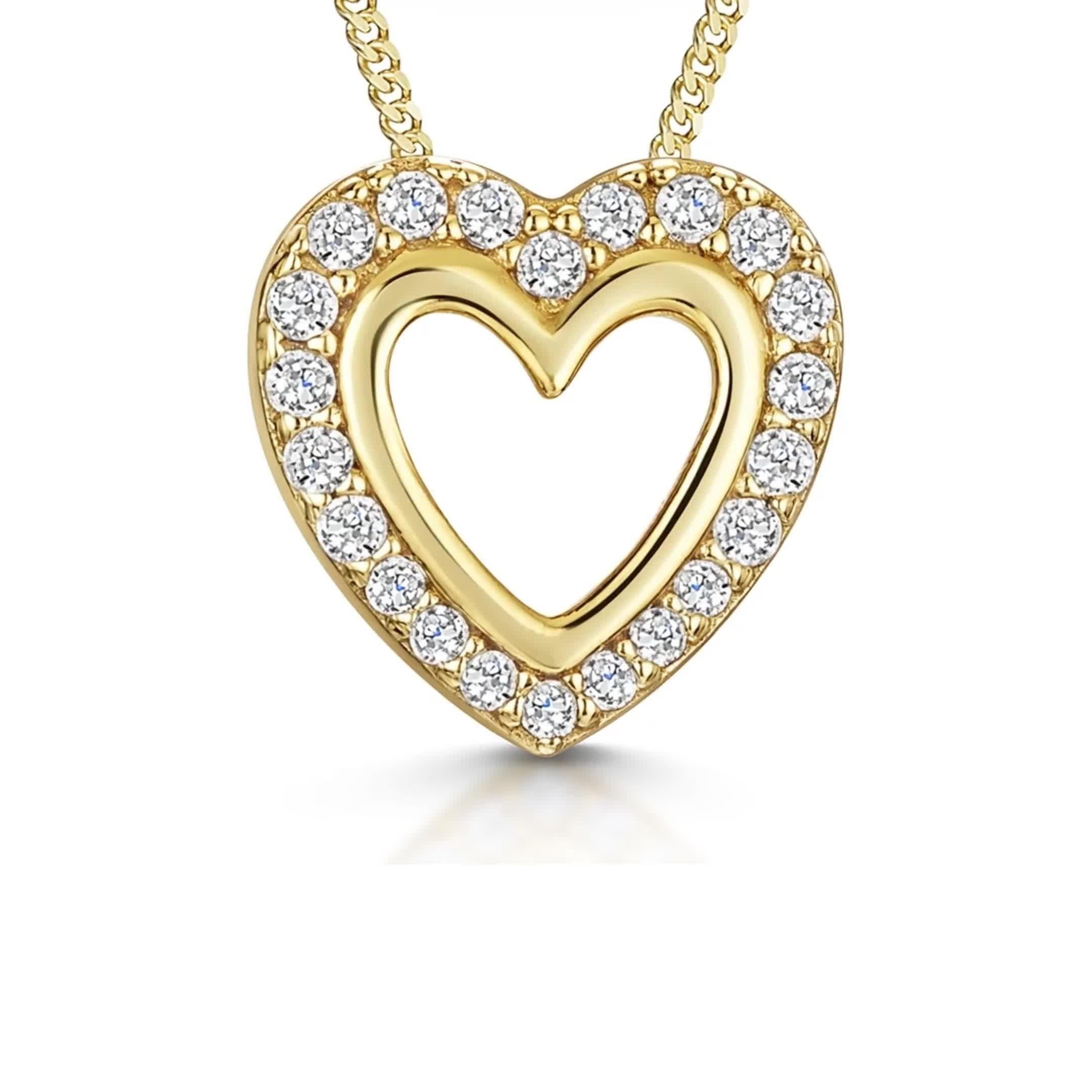 Jools Jenny Brown cubic zirconia heart pendant necklace (British brand)
