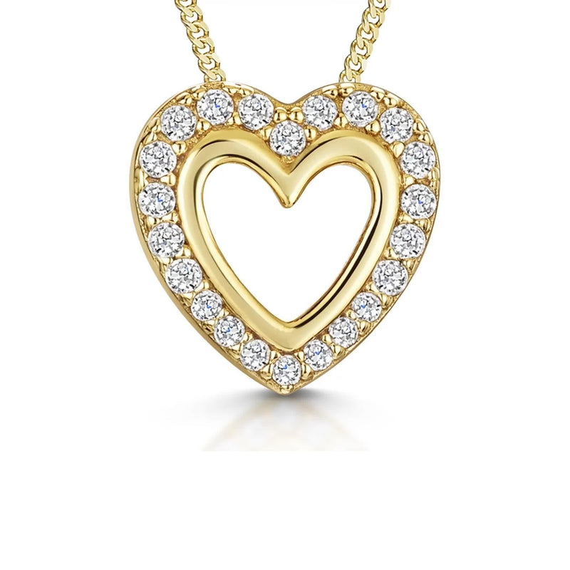 Jools Jenny Brown cubic zirconia heart pendant necklace (British brand)
