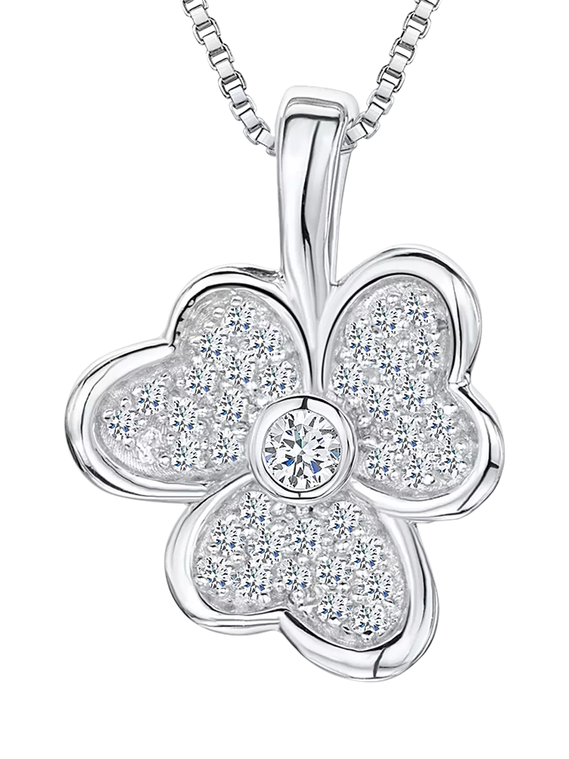 Jools by Jenny Brown cubic zirconia flower pendant necklace, UK version