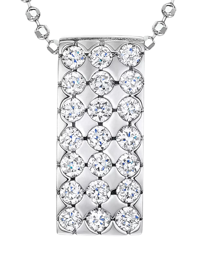 John Lewis Jools by Jenny Brown Cubic Zirconia Rectangle Pendant Necklace, Silver- Buy online at McGrocer