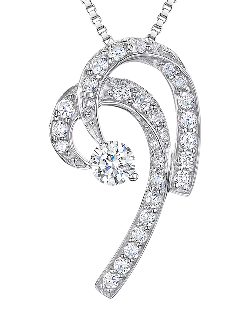 Jools by Jenny Brown silver cubic zirconia pendant necklace - British product