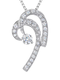 Jools by Jenny Brown silver cubic zirconia pendant necklace - British product