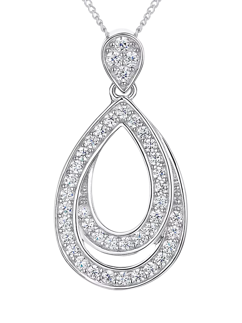 Jools by Jenny Brown cubic zirconia pendant necklace 29mm (British brand)