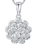 Jools by Jenny Brown cubic zirconia layered flower pendant necklace, UK version
