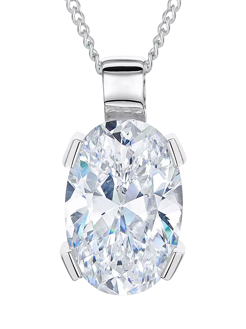 Jools by Jenny Brown oval cubic zirconia pendant necklace, UK version