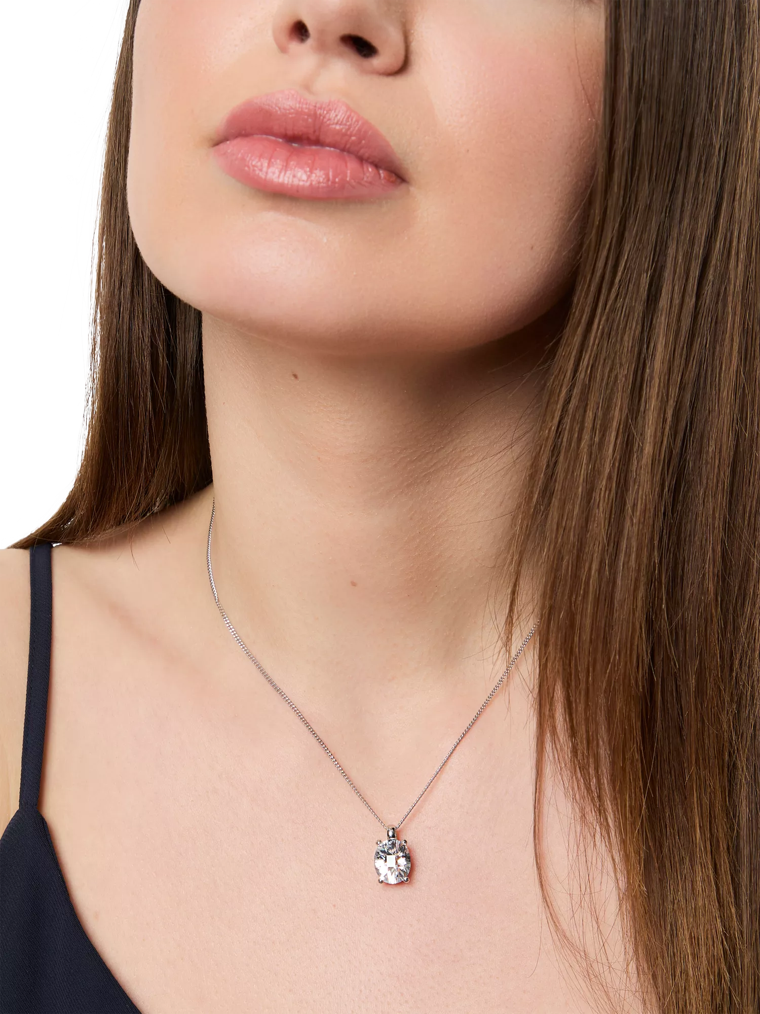 Jools by Jenny Brown oval cubic zirconia pendant necklace, UK version
