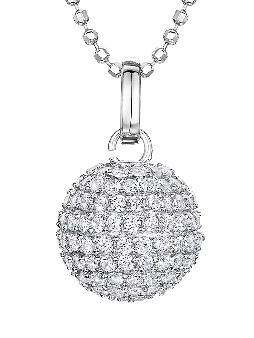 Jools by Jenny Brown disco ball pendant necklace with cubic zirconia, imported from the UK
