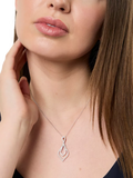Jools by Jenny Brown cubic zirconia teardrop pendant necklace sterling silver (British brand)