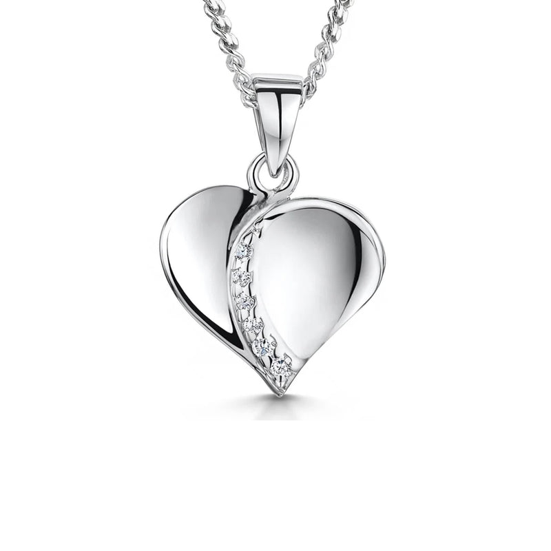 Jools by Jenny Brown cubic zirconia heart pendant necklace, imported from the UK
