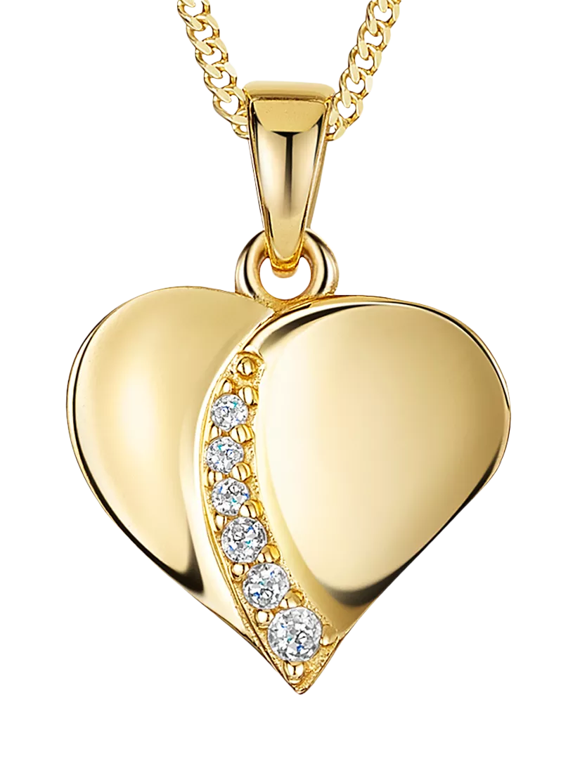 Jools by Jenny Brown cubic zirconia heart pendant necklace, imported from the UK