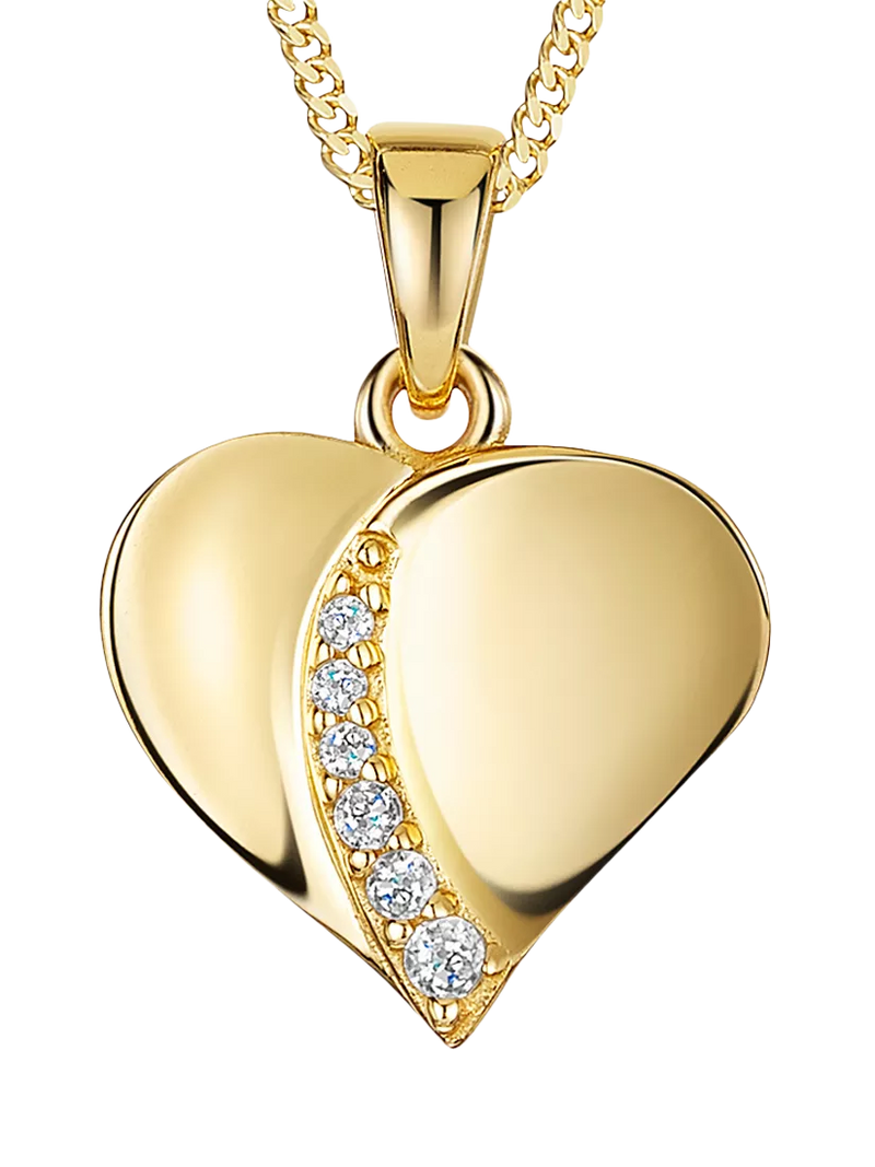 Jools by Jenny Brown cubic zirconia heart pendant necklace, imported from the UK