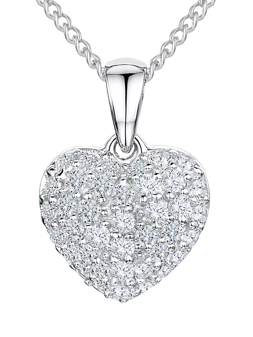 Jools by Jenny Brown small pave heart pendant necklace 16mm (British brand)