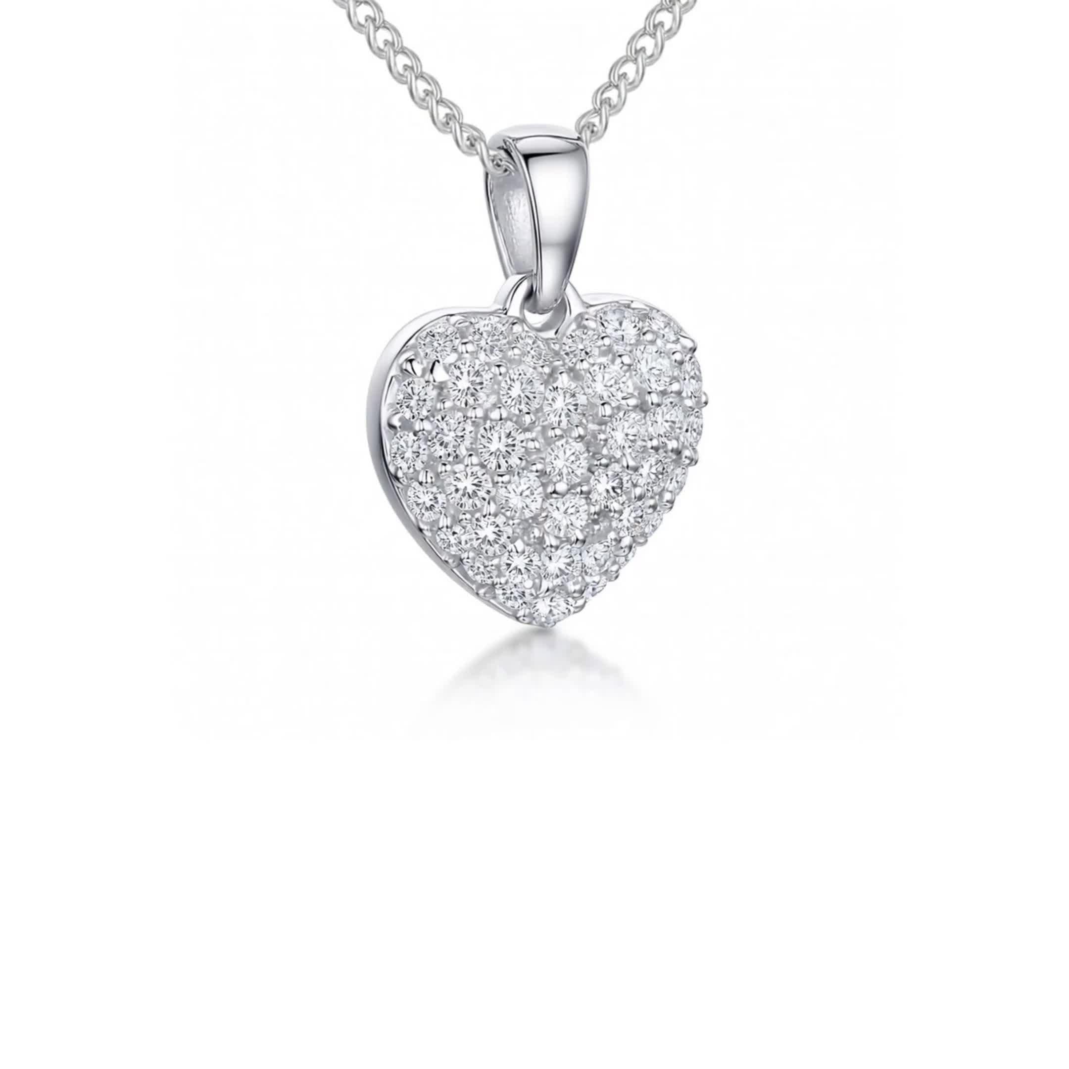 Jools by Jenny Brown small pave heart pendant necklace 16mm (British brand)