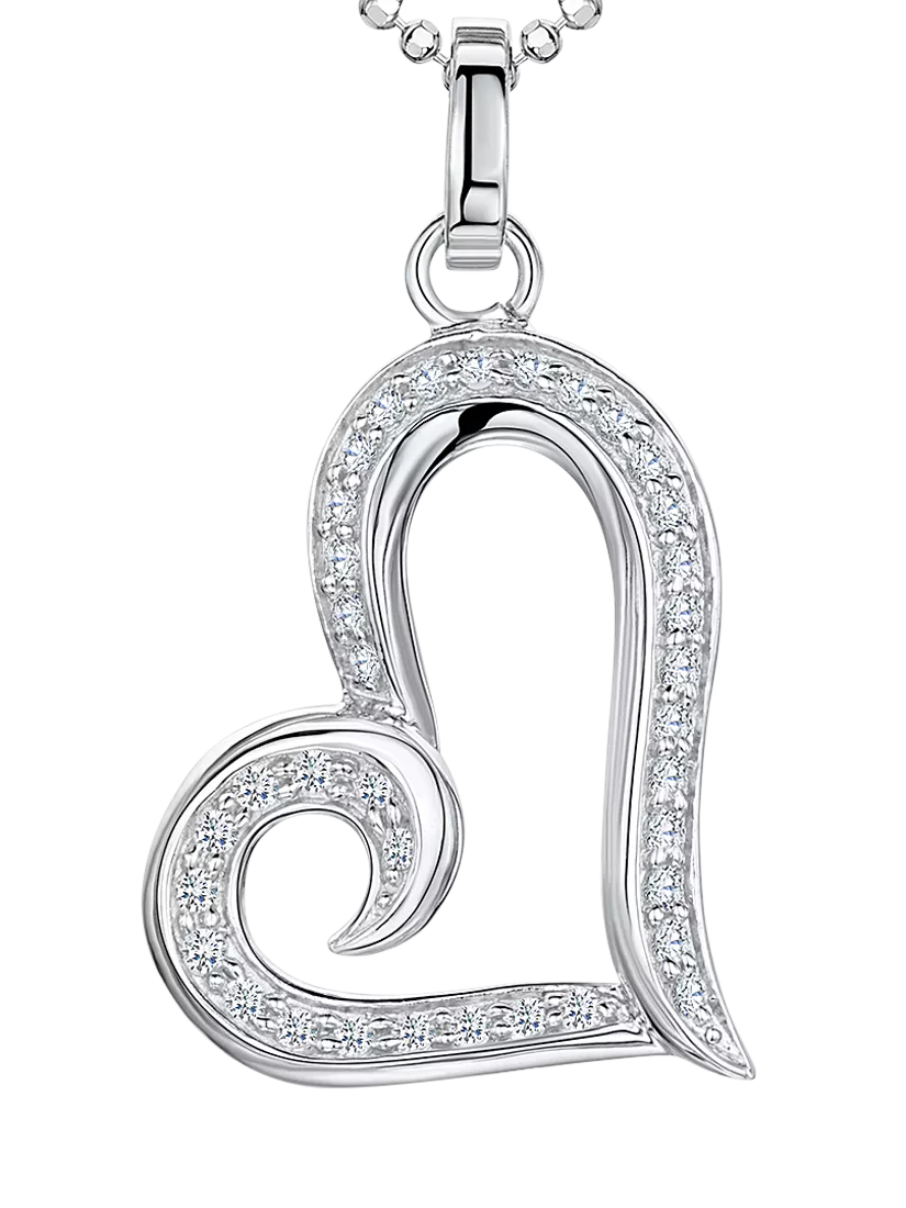 Jools by Jenny Brown heart pendant necklace, silver - British product