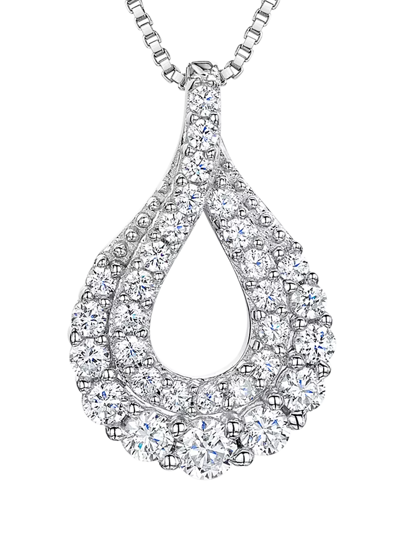 Jools by Jenny Brown teardrop pendant necklace with cubic zirconia (British brand)