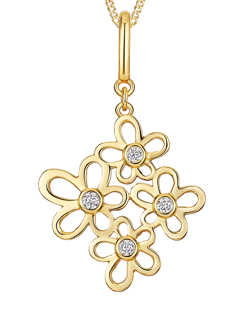 Jools by Jenny Brown Graduated Multi Flower Pendant Necklace