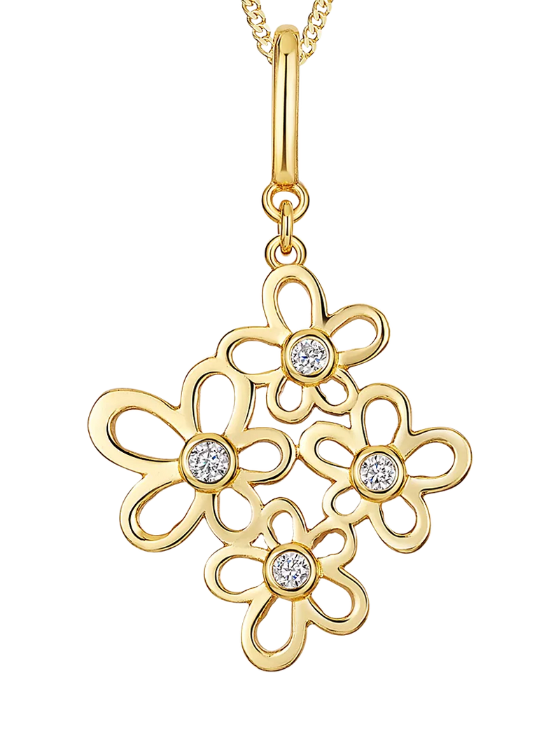Jools by Jenny Brown Graduated Multi Flower Pendant Necklace