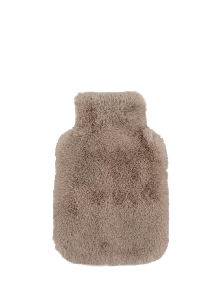 totes Texture Faux Fur Hot Water Bottle, Beige