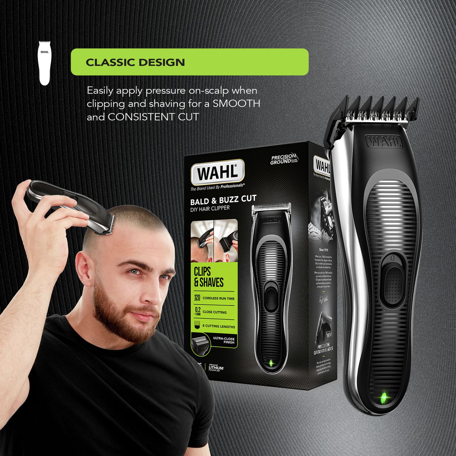 Wahl bald and buzz cut hair clipper, imported from the UK